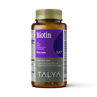 Talya Biotin - Saw Palmetto - Wheat - Nettle Leaf - Horsetail - Zinc - Keratin 60 Capsules Vegan