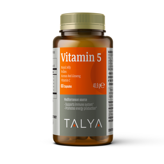 Talya Vitamin 5 Royal Jelly Polen Propolis Korean Red Ginseng Vitamin C - 60 Capsules